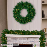 Chadwick Green Pre-Lit Christmas Wreath - 61cm