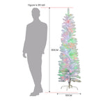 Christabelle Candy Floss White 1.8m Pre-Lit Multicolour Slim Christmas Tree