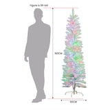 Christabelle Candy Floss White 1.8m Pre-Lit Multicolour Slim Christmas Tree - Top-Down View