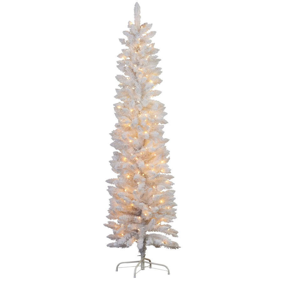 Christabelle Candy Floss White 1.8m Pre-Lit Multicolour Slim Christmas Tree