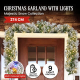 Christabelle Majestic Snow Prelit Christmas Garland - 274cm - Side View