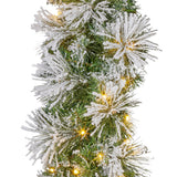 Christabelle Majestic Snow Prelit Christmas Garland - 274cm - Top-Down View