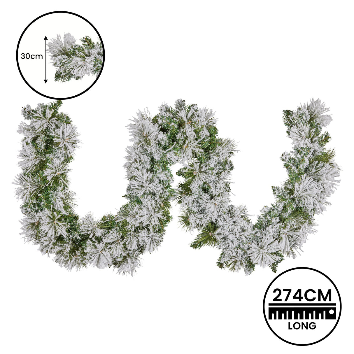 Christabelle Majestic Snow Prelit Christmas Garland - 274cm