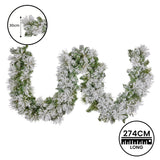 Christabelle Majestic Snow Prelit Christmas Garland - 274cm - 45-Degree Angle