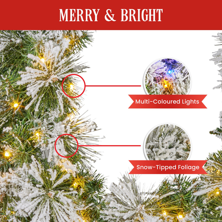 Christabelle Majestic Snow Prelit Christmas Garland - 274cm