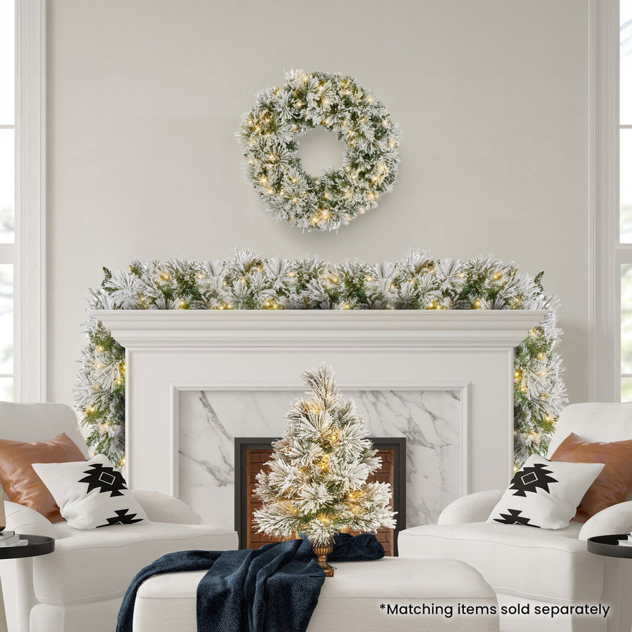 Christabelle Majestic Snow Prelit Christmas Garland - 274cm