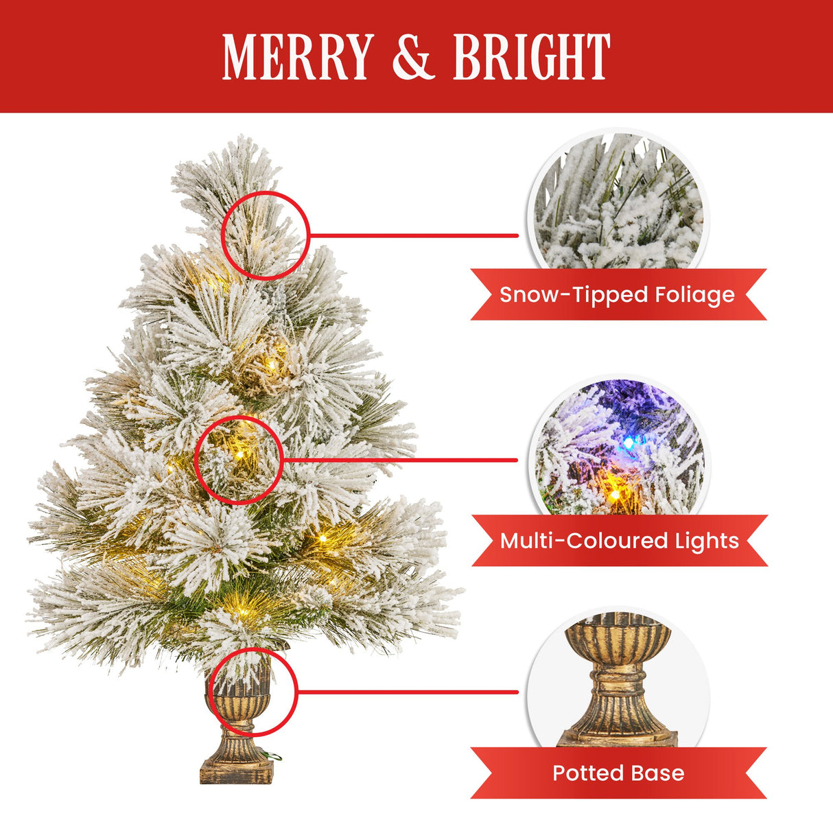 Christabelle 61cm Majestic Snow Prelit Tabletop Christmas Tree