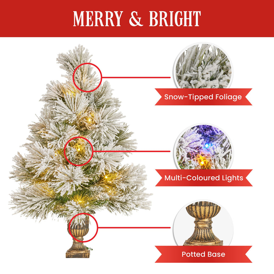 Christabelle 61cm Majestic Snow Prelit Tabletop Christmas Tree