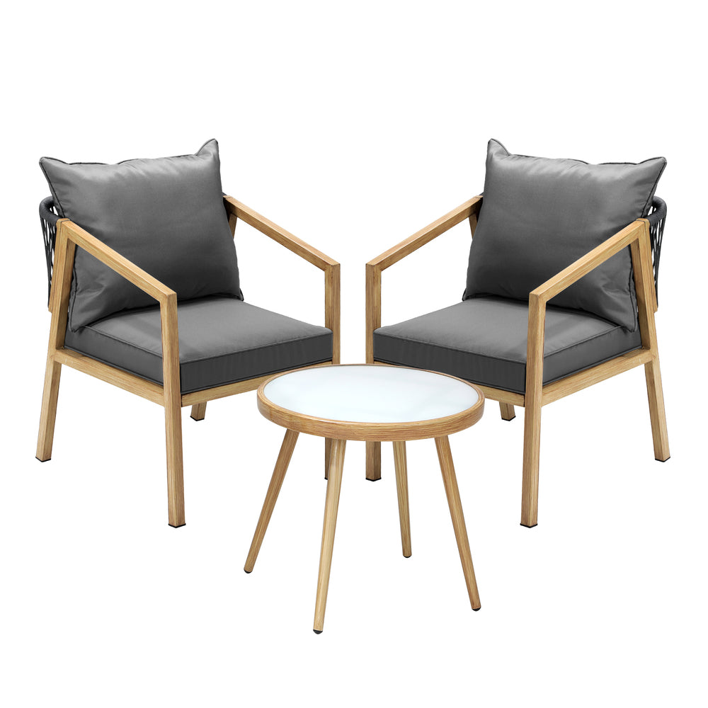 Livsip Outdoor Bistro Set Patio Chairs&Table 3 PCS