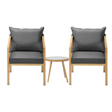 Livsip Outdoor Bistro Set Patio Chairs&Table 3 PCS - 45-Degree Angle