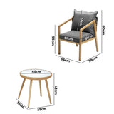 Livsip Outdoor Bistro Set Patio Chairs&Table 3 PCS - Side View