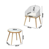 Livsip 3PCS Outdoor Set Table&Chairs with Rope Beige