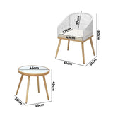 Livsip 3PCS Outdoor Set Table&Chairs with Rope Beige - Side View