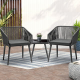 Livsip Outdoor Furniture Set Chairs&Side Table 3PCS