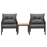 Livsip 3PCS Outdoor Set Armchairs&Table with Cushions - Rear View