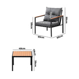 Livsip 3PCS Outdoor Set Armchairs&Table with Cushions