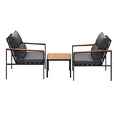 Livsip 3PCS Outdoor Set Armchairs&Table with Cushions - 45-Degree Angle