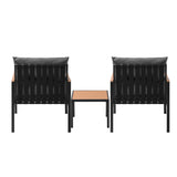 Livsip 3PCS Outdoor Set Armchairs&Table with Cushions - Front View