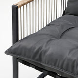 Livsip 4 PCS Outdoor Furniture Set Lounge Sofa Table Chairs - Close-Up Angle