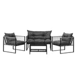 Livsip 4 Piece Outdoor Furniture Setting Grey - 45-Degree Angle