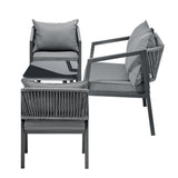 Livsip 4PCS Outdoor Furniture Set Sofa Table Chairs Set Grey - Extra Image