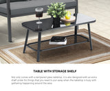 Livsip 4PCS Outdoor Furniture Set Sofa Table Chairs Set Grey