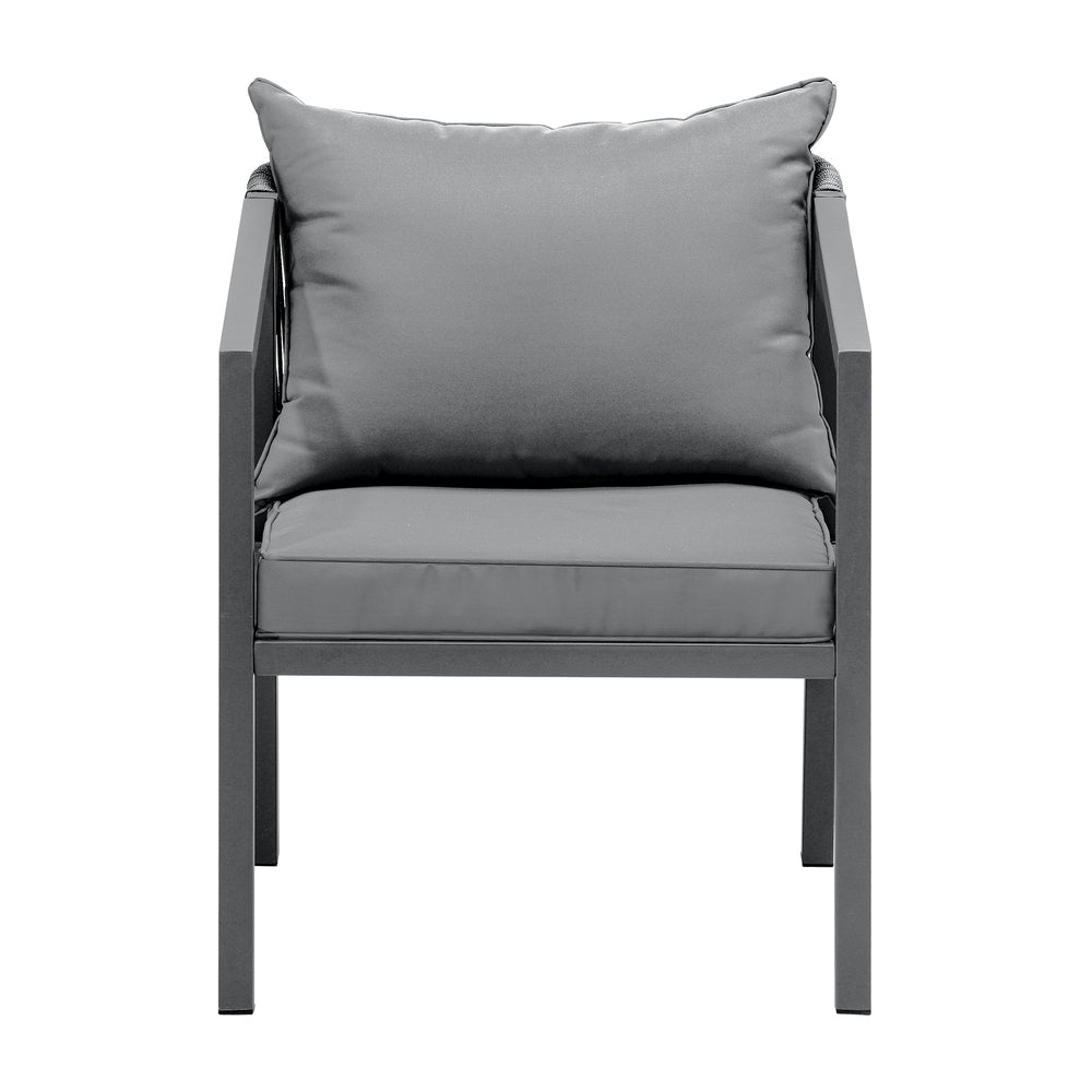 Livsip 2X Outdoor Chairs Steel Frame Padded Seat