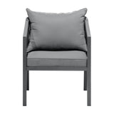 Livsip 2X Outdoor Chairs Steel Frame Padded Seat - Side View