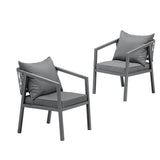 Livsip 2X Outdoor Chairs Steel Frame Padded Seat
