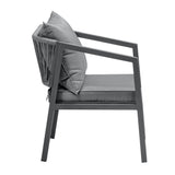 Livsip 2X Outdoor Chairs Steel Frame Padded Seat - 45-Degree Angle