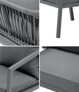 Livsip 2X Outdoor Chairs Steel Frame Padded Seat - Low Angle