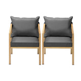 Livsip 2X Outdoor Armchairs with Padded Seat and Back Cushions