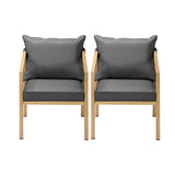 Livsip 2X Outdoor Armchairs with Padded Seat and Back Cushions - 45-Degree Angle