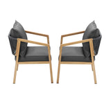 Livsip 2X Outdoor Armchairs with Padded Seat and Back Cushions - Side View