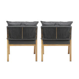Livsip 2X Outdoor Armchairs with Padded Seat and Back Cushions