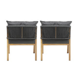 Livsip 2X Outdoor Armchairs with Padded Seat and Back Cushions - Front View