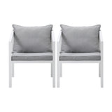Livsip 2PCS Outdoor Furniture Chairs Steel Frame White