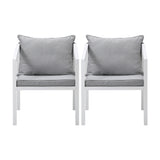 Livsip 2PCS Outdoor Furniture Chairs Steel Frame White - 45-Degree Angle