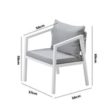 Livsip 2PCS Outdoor Furniture Chairs Steel Frame White - Front View