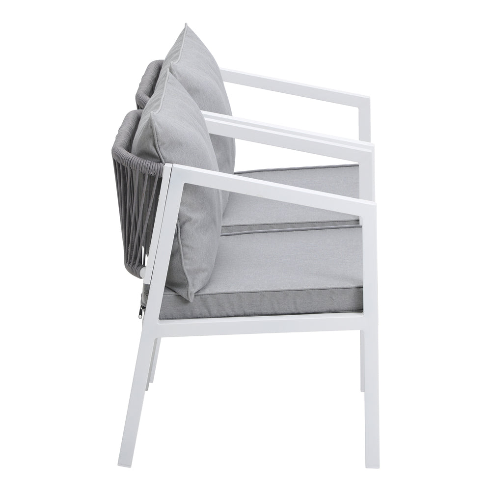 Livsip 2PCS Outdoor Furniture Chairs Steel Frame White