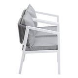 Livsip 2PCS Outdoor Furniture Chairs Steel Frame White
