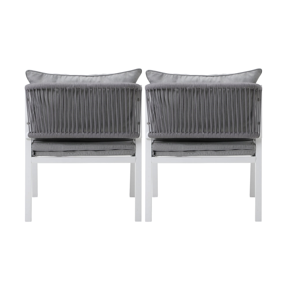 Livsip 2PCS Outdoor Furniture Chairs Steel Frame White