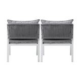 Livsip 2PCS Outdoor Furniture Chairs Steel Frame White - Top-Down View