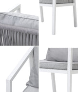 Livsip 2PCS Outdoor Furniture Chairs Steel Frame White - Rear View