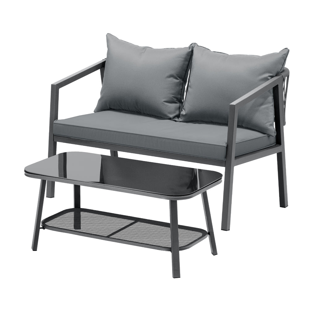 Livsip 2PCS Outdoor Furniture Set Sofa Chairs&Table