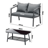 Livsip 2PCS Outdoor Furniture Set Sofa Chairs&Table