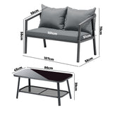 Livsip 2PCS Outdoor Furniture Set Sofa Chairs&Table - Top-Down View