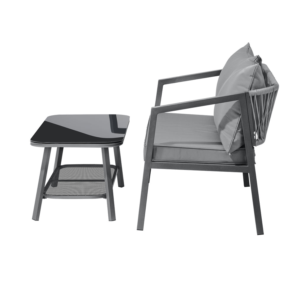 Livsip 2PCS Outdoor Furniture Set Sofa Chairs&Table