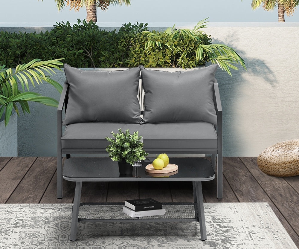 Livsip 2PCS Outdoor Furniture Set Sofa Chairs&Table