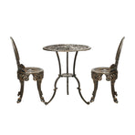 Livsip Outdoor Set 3pcs Chair Table Cast Aluminium Bronze, image 2